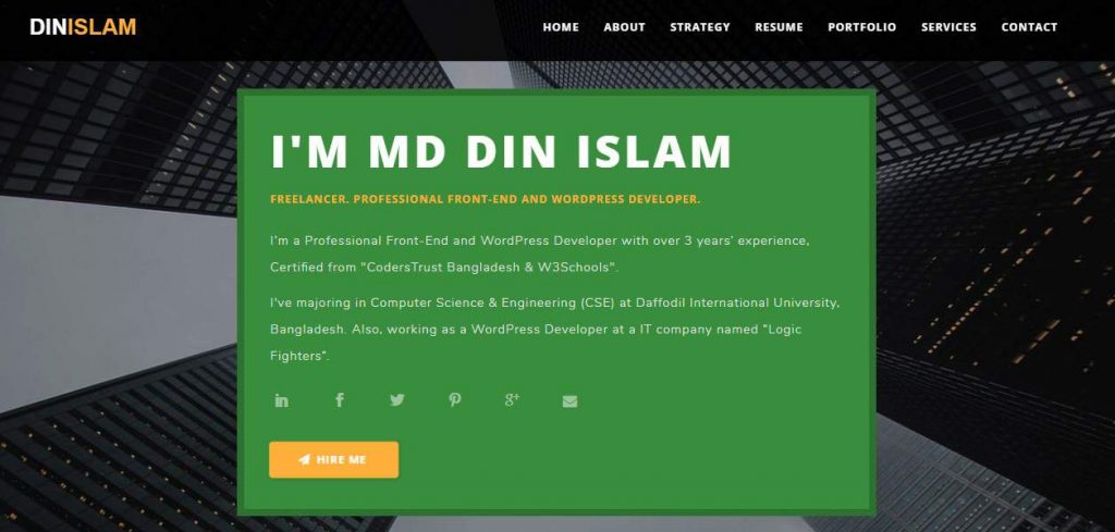 Md Din Islam - Personal Portfolio